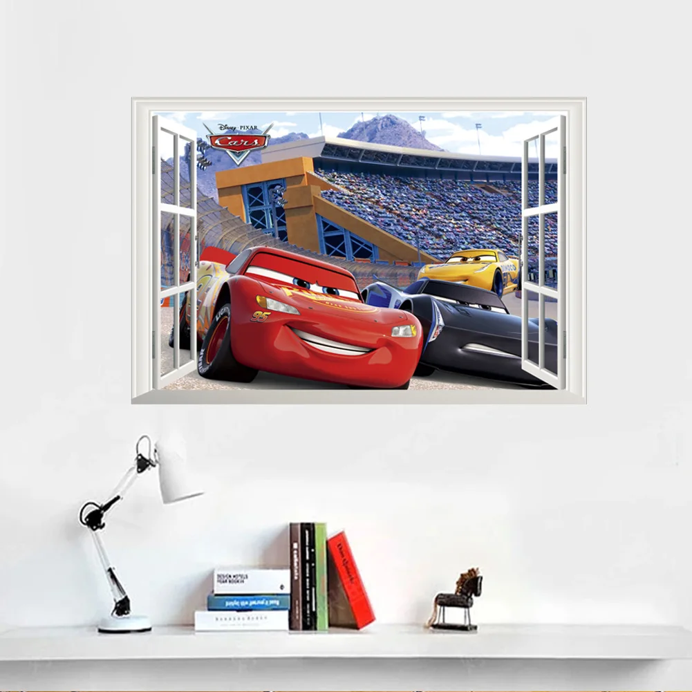 Disney cartoon McQueen Автомобильная наклейка гоночная Автомобильная наклейка с окном
