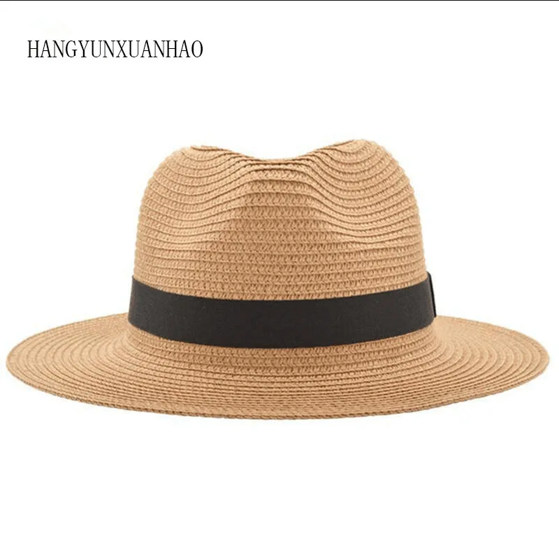 

Vintage Panama Hat Men Straw Fedora Male Sunhat Women Summer Beach Sun Visor Cap Chapeau Cool Jazz Trilby Cap Sombrero
