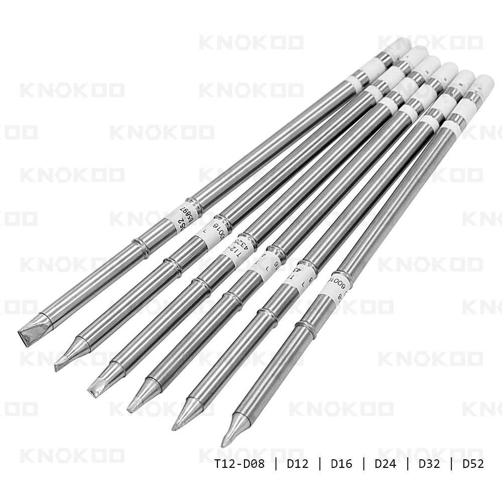 Наконечники паяльника серии KNOKOO T12, D08 D12 D16 D24 D32 D52 для паяльной станции FX951 950D, сварочные наконечники