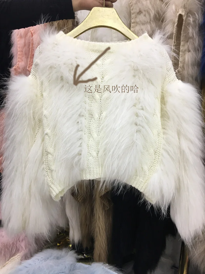 Белый Blusas De Inverno Feminina, ограниченное по времени предложение, хлопок, круглый вырез, новинка, женский меховой свитер, Плетеный вязаный пуловер для женщин - Цвет: Белый