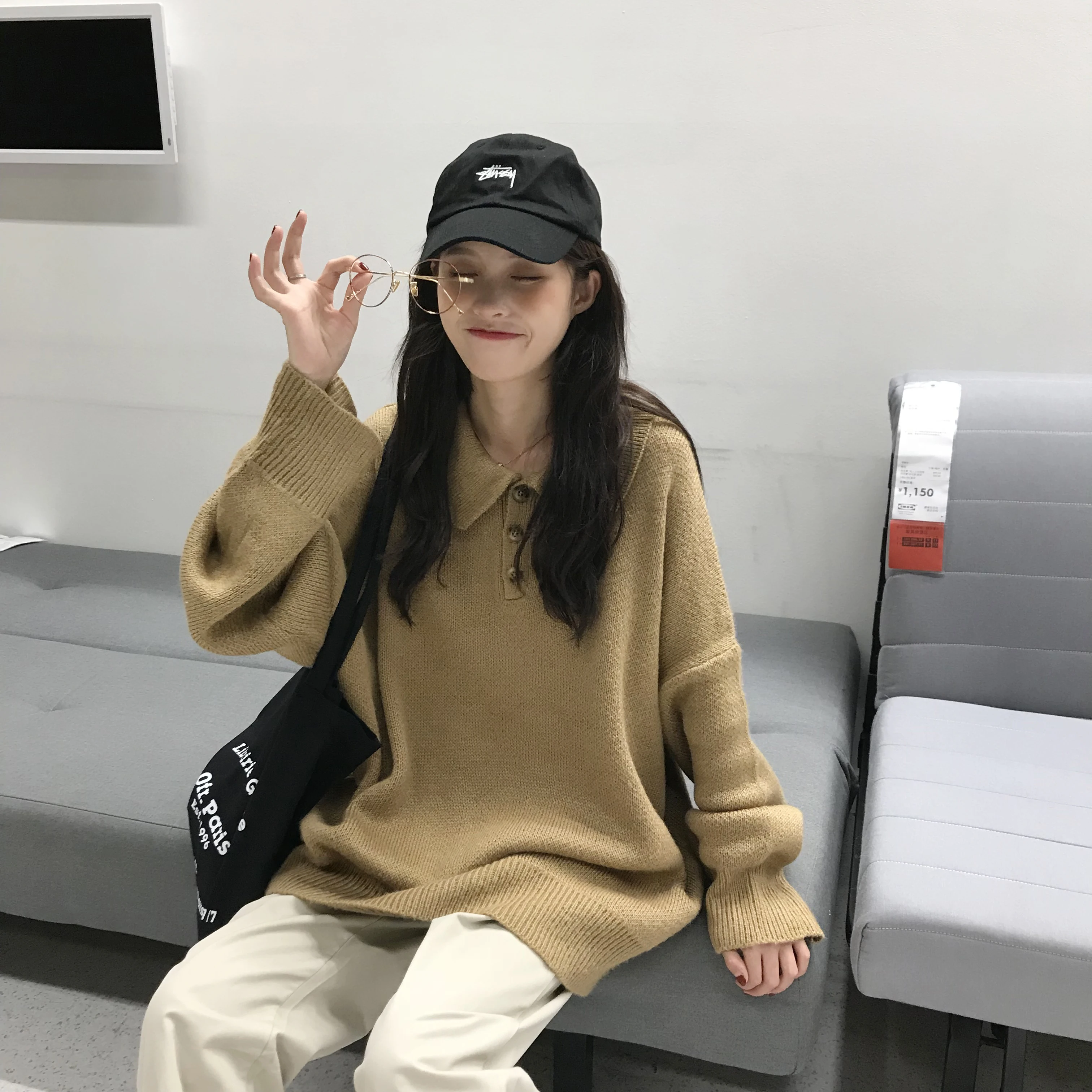 Осенне-зимние плотные свитера в стиле преппи женские повседневные свободные