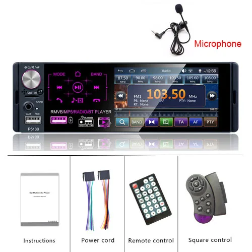With Microphone Camecho 4," Авторадио 1 Din автомагнитола Bluetooth Сенсорный экран RDS USB AUX MP5 видео плеер MP3 Авто аудио стерео камера заднего вида - Цвет: With Microphone