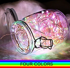 4 Colors Деревянные гирлянды 1 м 2 м 10/20 светодиодов 2032 на батарейках для рождественской гирлянды вечерние гирлянды рождественские украшения для сада и комнаты - Испускаемый цвет: 4 Colors