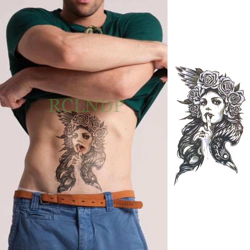 Водостойкая Временная тату-наклейка Роза Старая школа поддельные тату флэш-тату