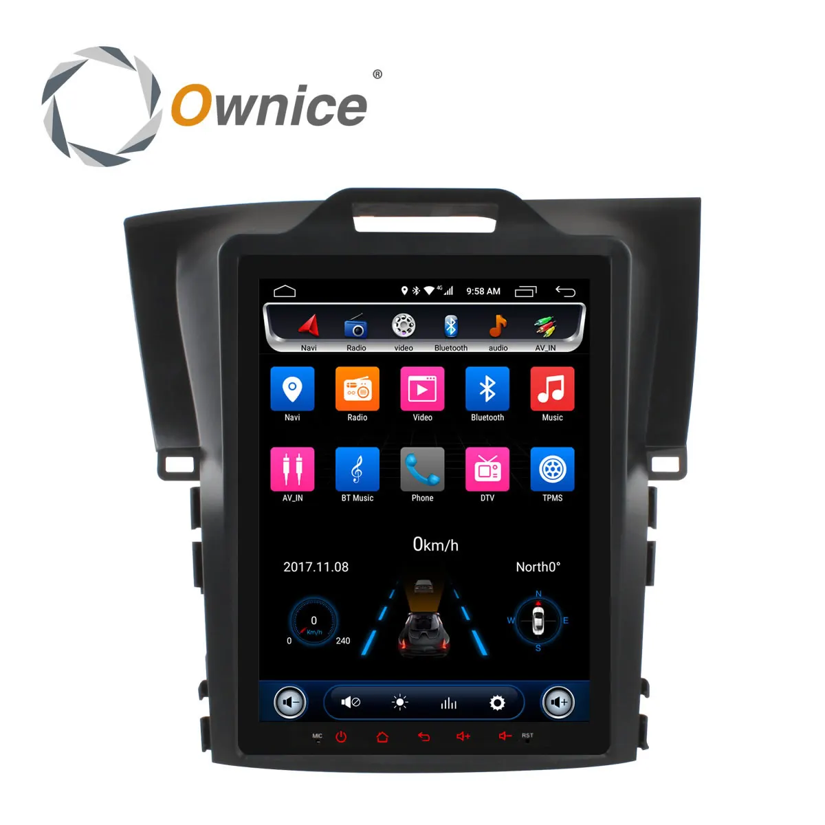 Автомобильный DVD-плеер Ownice Tesla style 10 4 дюйма 8 ядер Android 2012 для Honda CRV 2016- GPS-навигация