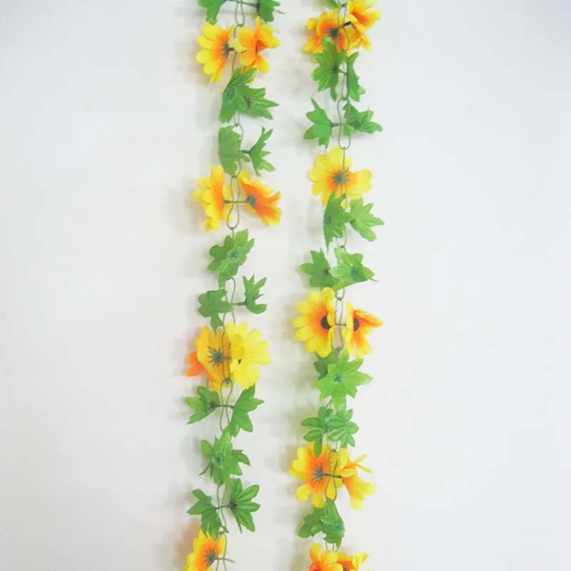 Яркие искусственные Шелковый Подсолнух вино из плюща Искусственные цветы с