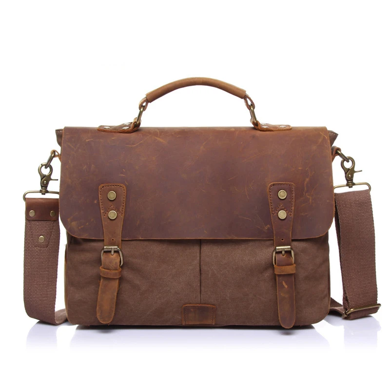 Винтажные сумки-мессенджеры в стиле милитари + кожаные сумки через плечо Crazy Horse