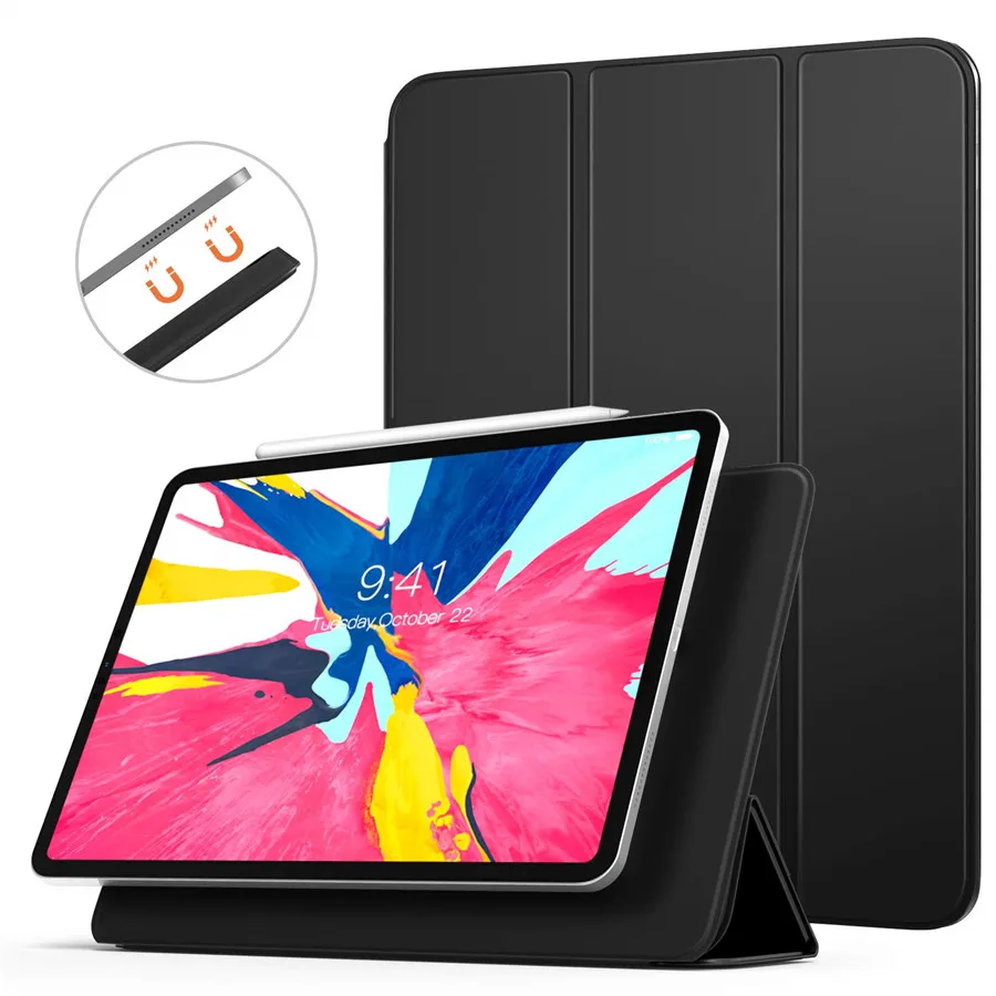 Для iPad Pro 11 Чехол для iPad Pro Funda Магнитный ультра тонкий чехол для смарт-телефона для iPad 11 дюймов чехол с поддержкой беспроводной зарядки+ пленка