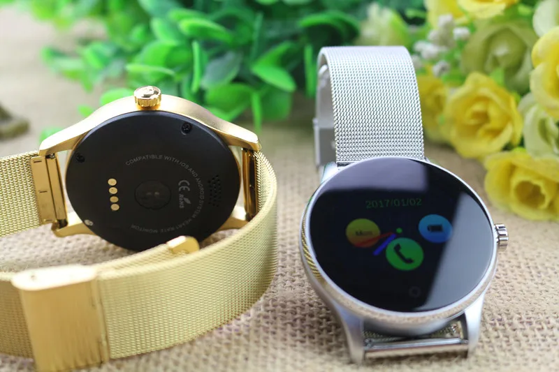 Смарт-часы K88H, 1,22 дюймов, круглый экран, поддержка пульсометра, Bluetooth, умные часы для Apple, huawei, IOS, Android, pk, KW88