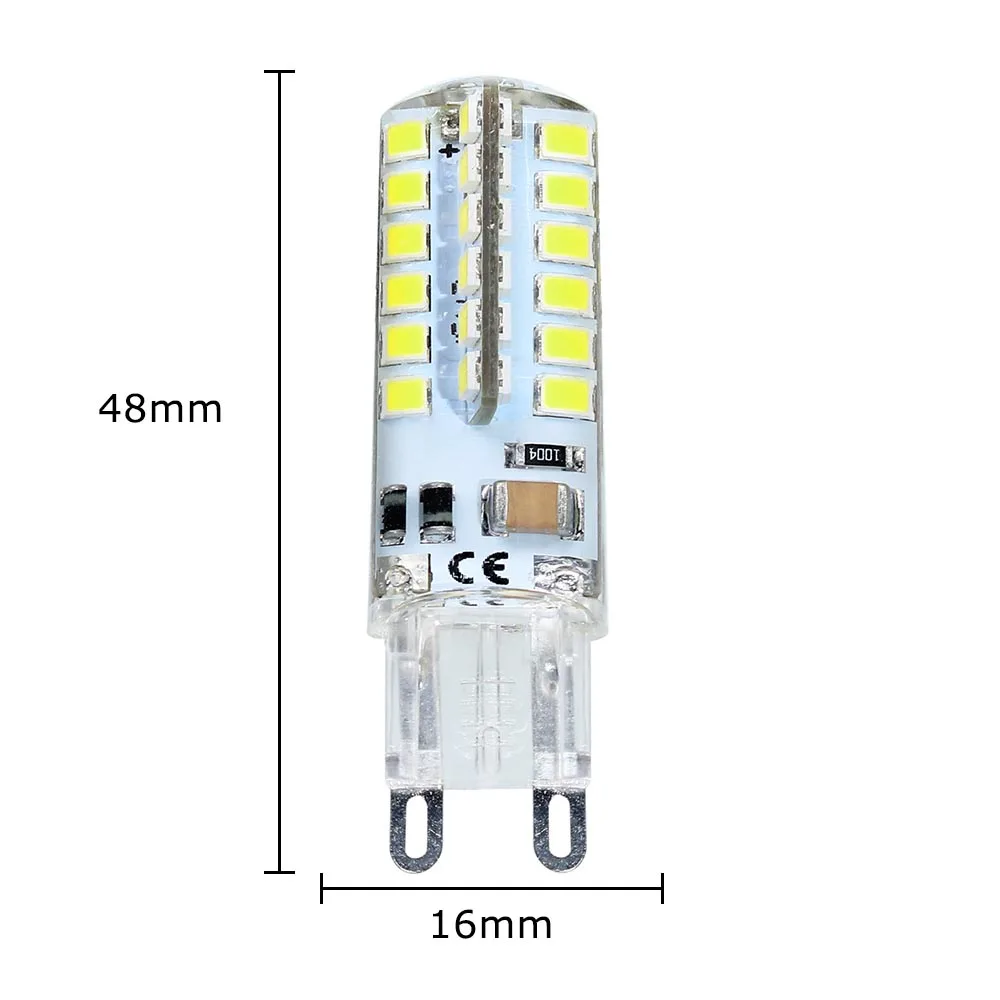 Набор из 12 силиконовый G9 220V 2835 SMD 7 Вт 48 светодиодный кристалл лампа &quotКукуруза