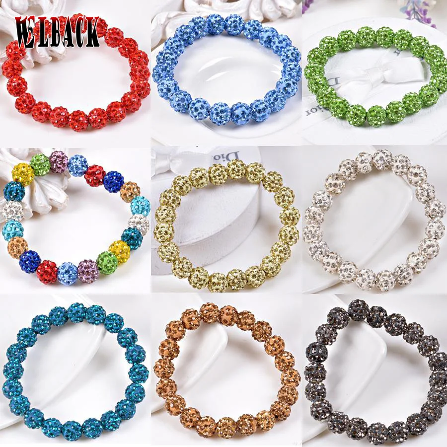 Женский браслет ручной работы 20 шаров 10 цветов|fashion jewelry at wholesale prices|fashion doll clothes