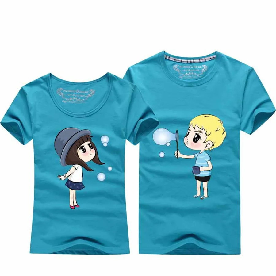 Милая футболка с героями мультфильмов одежда для влюбленных Забавные футболки