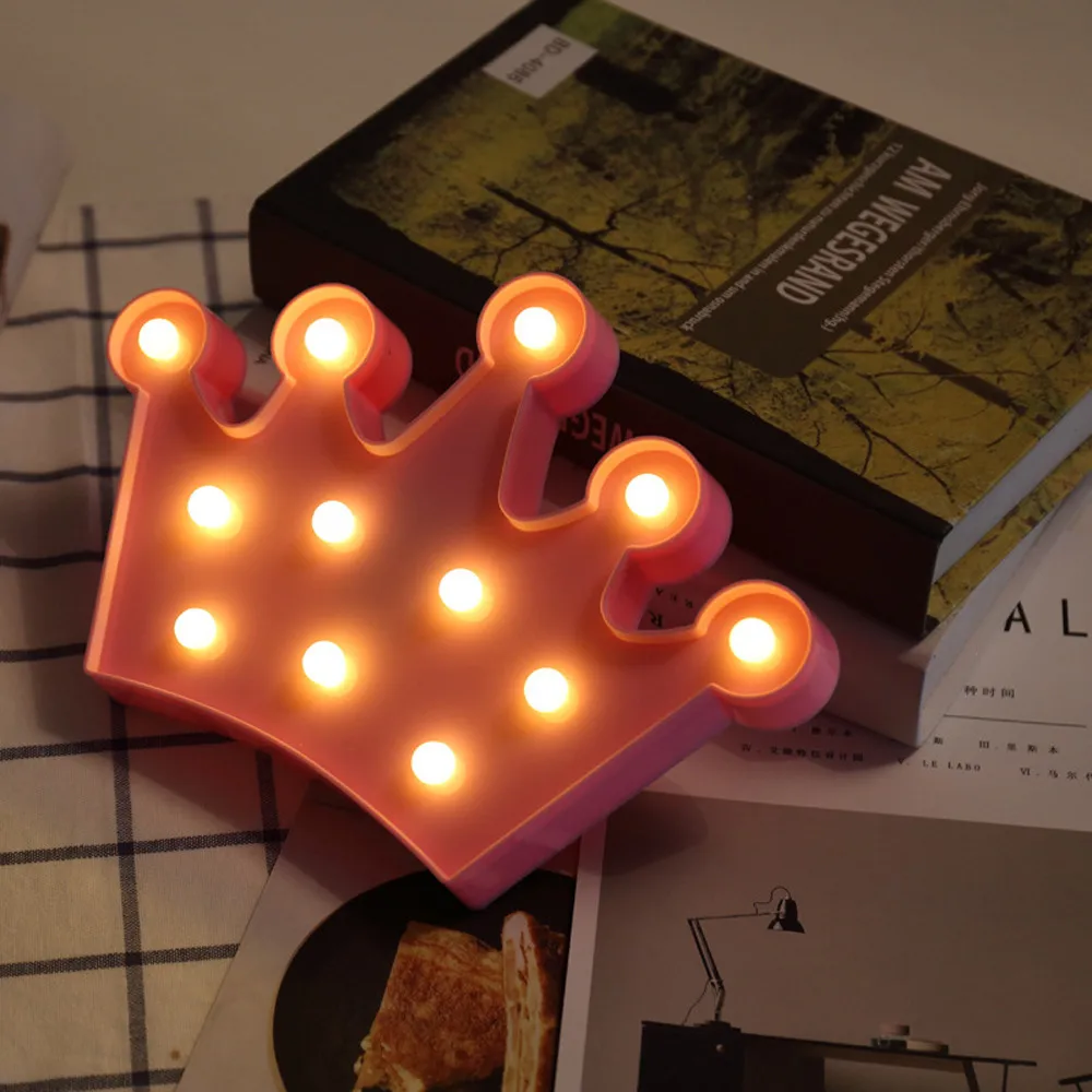 3D Корона LED ночник настольная прикроватная домашняя Ночная лампа светодиоды