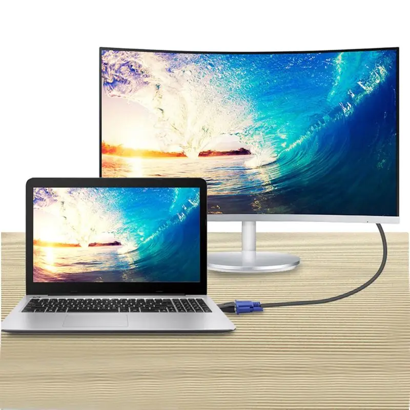 HDMI в VGA конвертер позолоченный с разъемом 3 5 мм аудио кабель для ПК ноутбука DVD