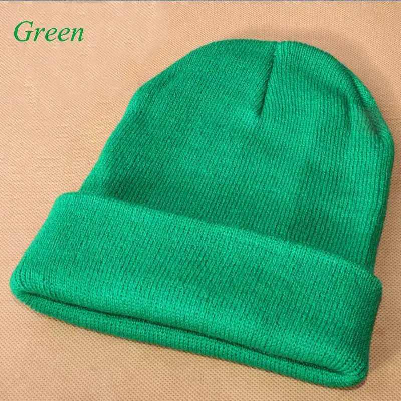 Green Зимние шапки для женщин, вязанная неоновая шапка для мужчин, в стиле хип-хоп, карамельный цвет, хлопковая вязаная шапка, s, модная, Skullies Beanies, вязаная шапка, мягкая шапка - Цвет: Green