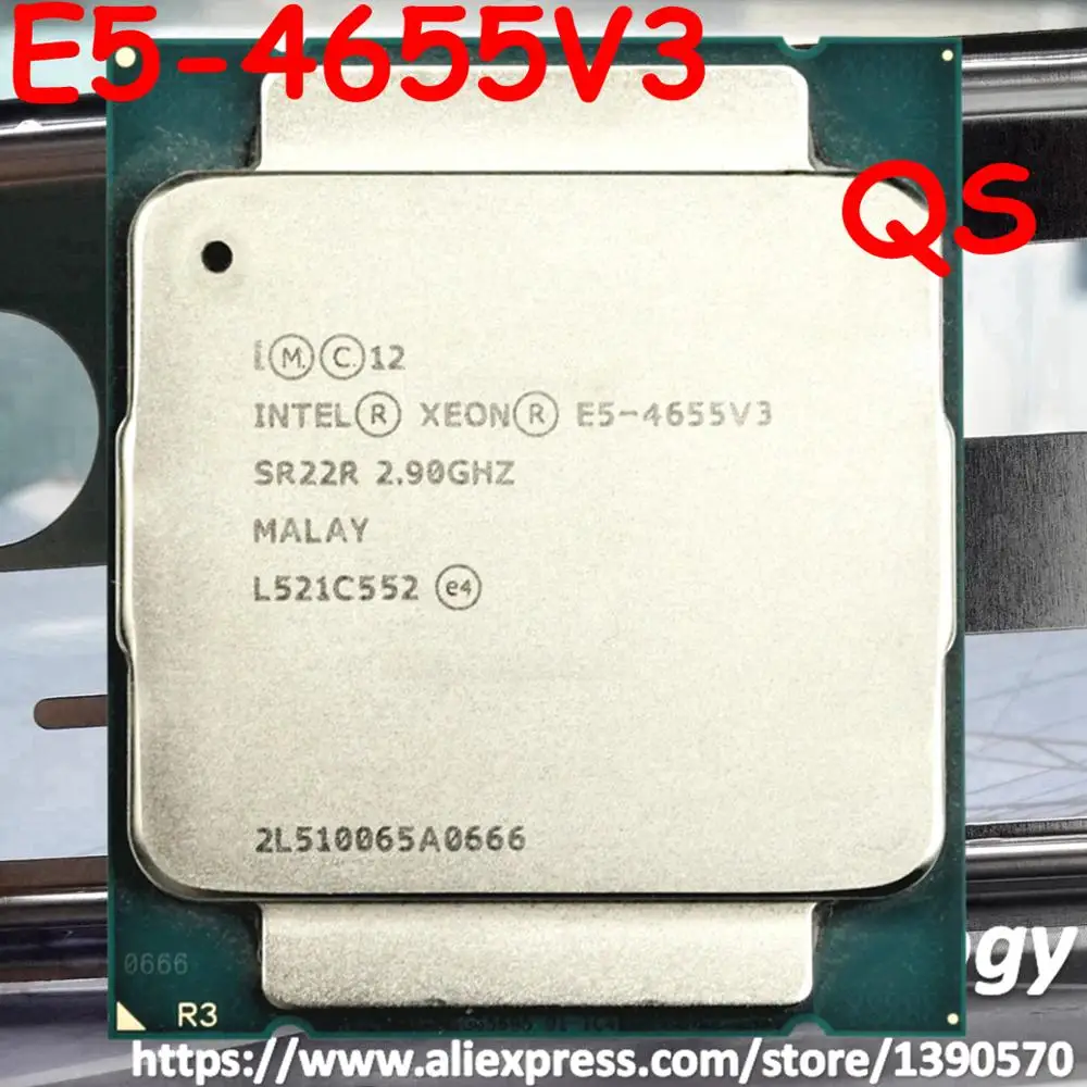 E5-4655 V3 Intel Xeon QS версия E5-4655V3 2,90 ГГц 6-ядерный 30 Мб LGA2011-3 E5 4655 V3 процессор E5 4655V3
