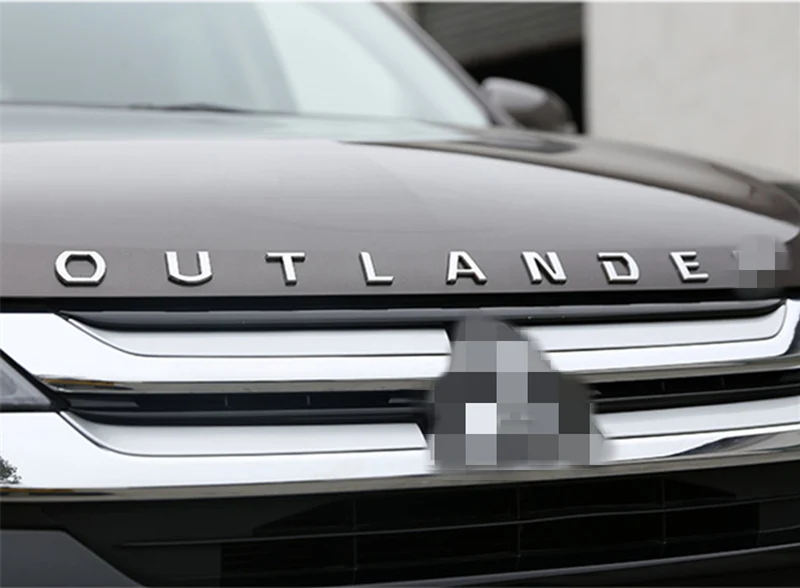 Автомобильный хромированный капот эмблема 3D логотип буквы-Стикеры для MITSUBISHI OUTLANDER 2013- аксессуары для автомобиля Стайлинг автомобильные аксессуары - Название цвета: for Outlander