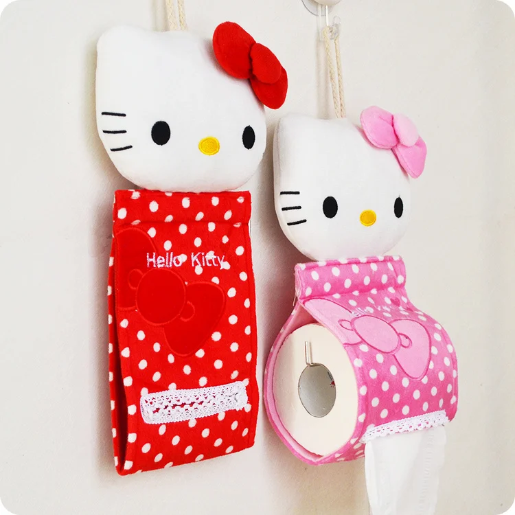 Мультяшная посылка для дома и ванной комнаты hello kitty, оригинальная коробка для салфеток, полотенец, салфеток, бумажная сумка для туалета, подвесная сумка
