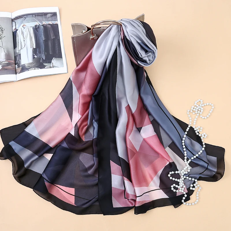 Горячие длинные обертывания пляжный шелковый шарф пашмины мягкая шаль летние