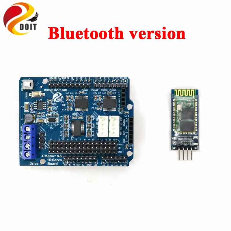 Bluetooth version 2ch 4ch DC мотор драйвер 16 способ сервопривод щит для Arduino 2wd 4wd RC умный робот танк Автомобиль DIY Роботизированная рука робототехники - Цвет: Bluetooth version