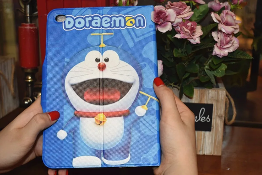 Чехол для планшета Doraemon Pattern из искусственной кожи для Apple iPad 2017 9.7 A1822 A1823 Smart Stand Ultra Slim Funda