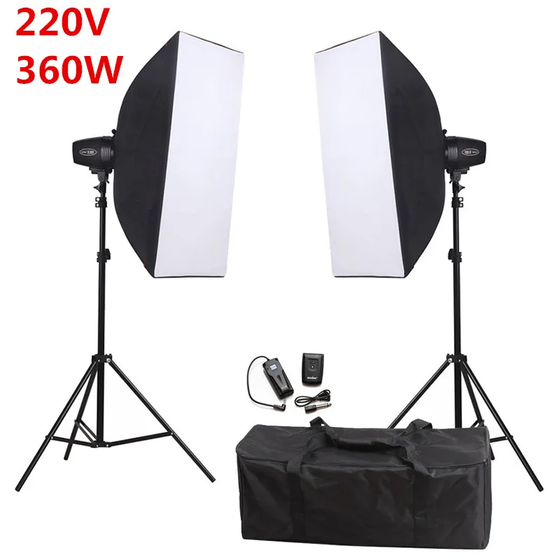 CY 360 Вт 220 В Фотостудия софтбокс вспышка светильник ing наборы софтбокс* 2+ подставка* 2+ Storbe Flash светильник* 2 для фотостудии Godox K180A