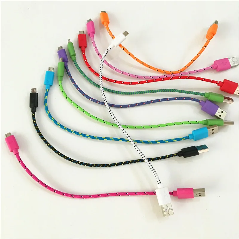 20 см/1 м/2 м/3 м плетеный нейлоновый провод для iphone 5 6 6S 7 8 Micro USB кабель синхронизации