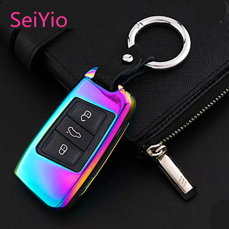 Лидер продаж автомобильный брелок для ключей из сплава и кожи SeiYio чехол Volkswagen