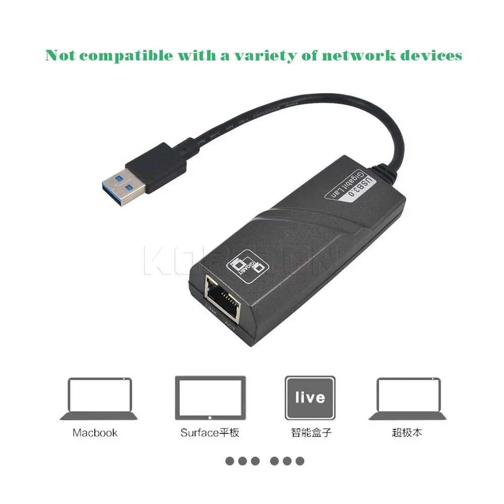 USB 3 0 10/100/1000 Мбит/с Gigabit Ethernet к RJ45 Внешняя сетевая карта адаптер LAN для ноутбука Windows