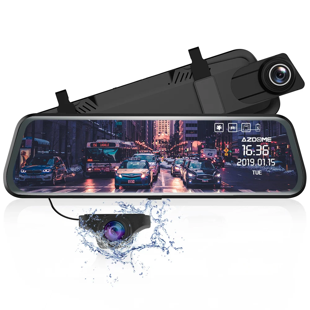 Видеорегистратор AZDOME PG02 автомобильный 1080P 720P 10 дюймов|Видеорегистраторы| |