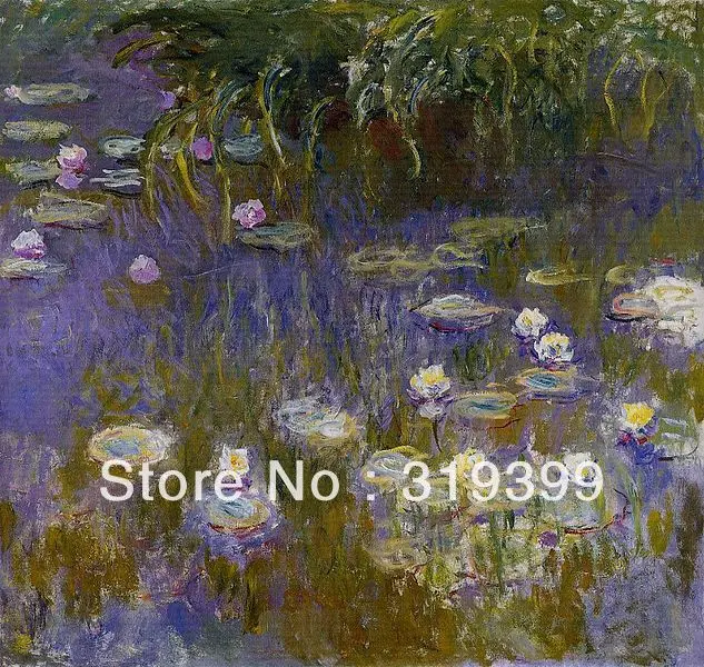 Репродукция картины маслом Клода Моне на льняном холсте вода Lilies1914-1917 100% ручная