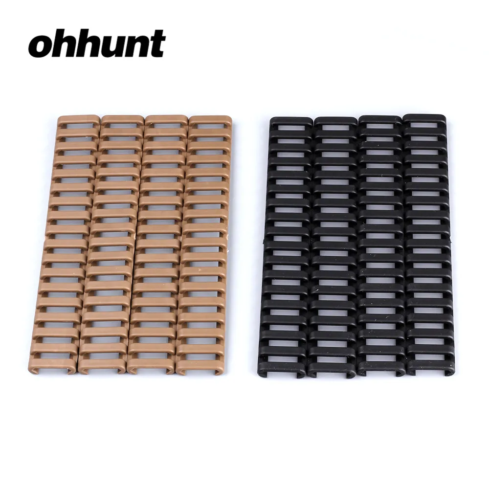 

ohhunt 4 PCs Sets 17 Slot Ladder Rail Rubber Cover for Rifle Airsoft RIS Handguard Picatinny Rail Mounts Protector Covers
