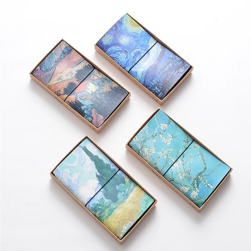 

Famous Van Goah Painting PU Leather Cover Travelers Planner Notebook Diary Book Composition Binding Daily Memos Gift Stationery