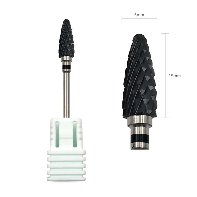 C15TBK-XC HYTOOS черный керамический сверло для ногтей 3/3" роторные сверла для маникюра и дрели аксессуары маникюрные фрезы фрезерные инструменты - Цвет: C15TBK-XC