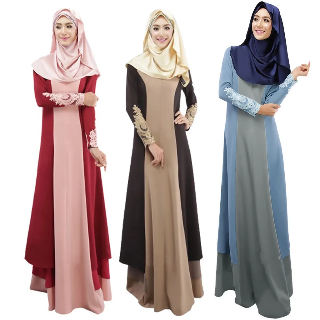 

muslim dresses 2019 Vintage Women Abaya Long Maxi Dress Arab Jilbab Muslim Robe Dress Women Dubai Abaya Design Women's Clothing