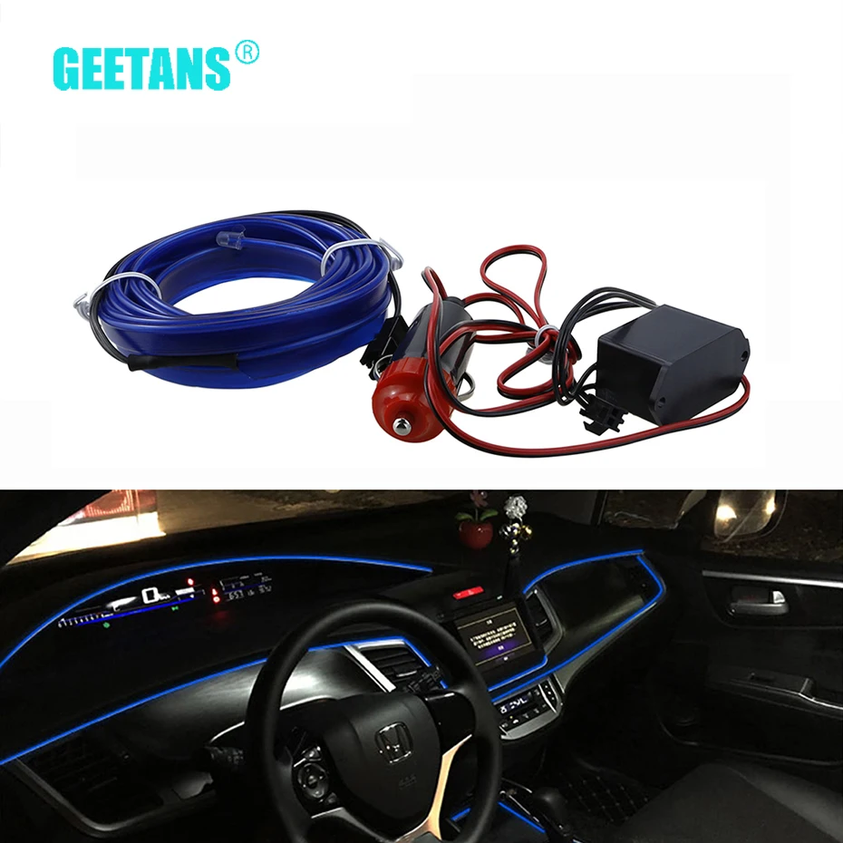 Гибкая неосветильник проволочная лента Geetans 5 м 10 цветов для стайлинга автомобиля