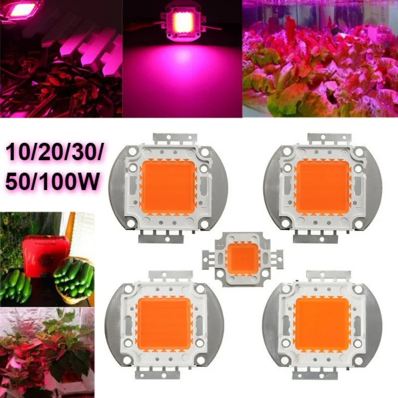 Медь светодиодный чип LED полный спектр светать светильник прикроватная лампа для роста растений в помещении в 10/20/30/50/100W