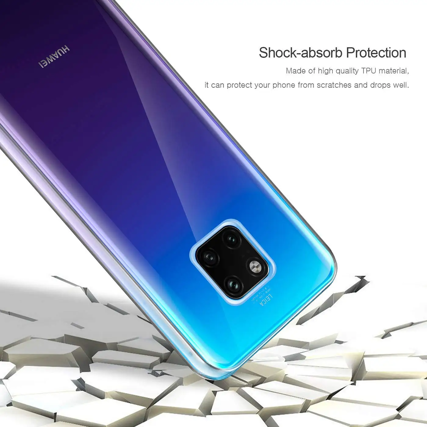 TPU+PET for Huawei Nova 3i P Smart Plus P20 Pro Mate 20 Lite Dropproof Soft Silicone Cover 360 Full Body Protect Clear Case |