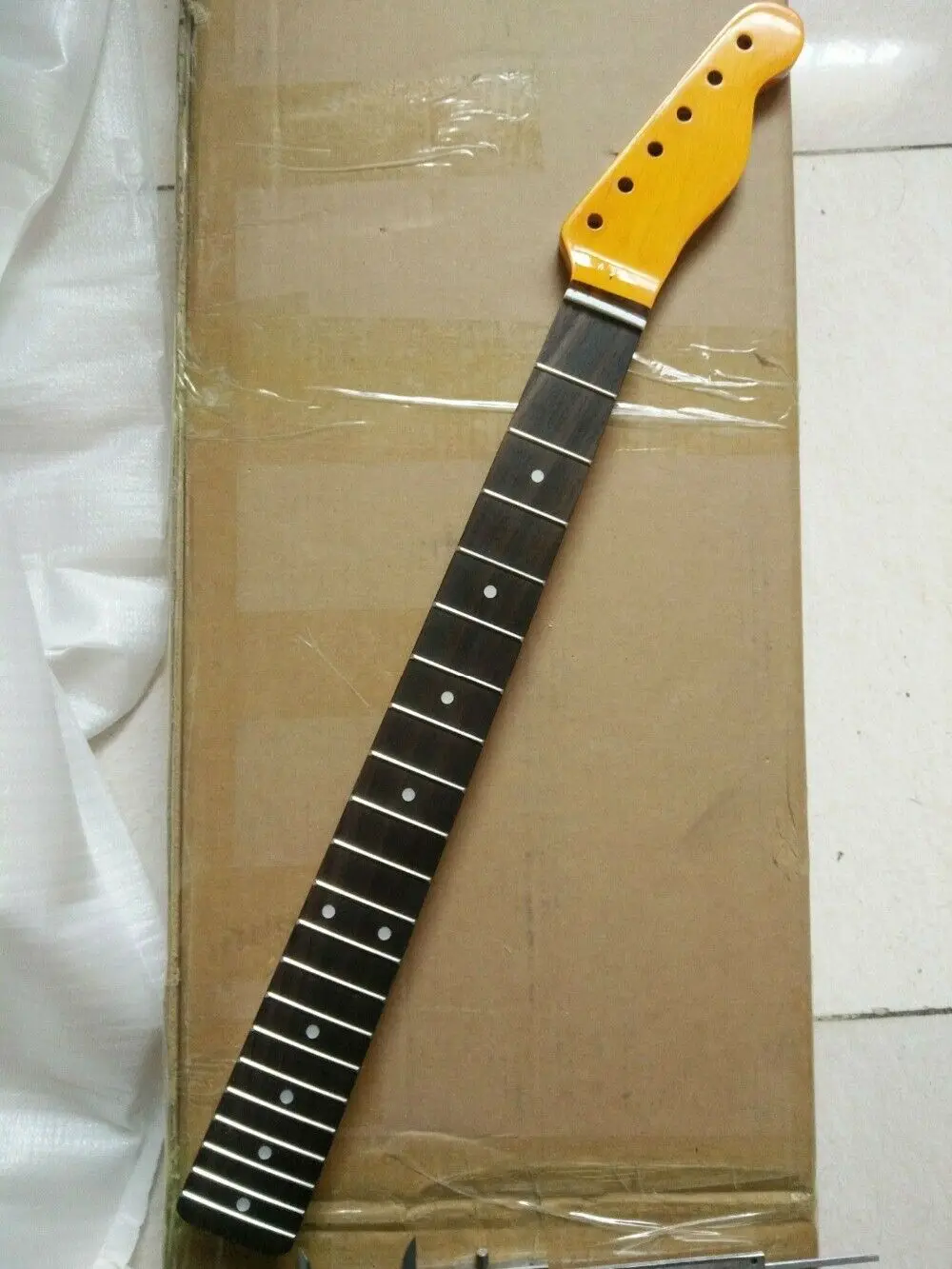 Кленовый 21 лад винтажная гитарная шейка для теле стиль желтый|Детали и