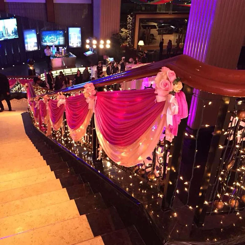 Индивидуальные занавески 3 смешанных цветов из ледяного шелка для свадебного