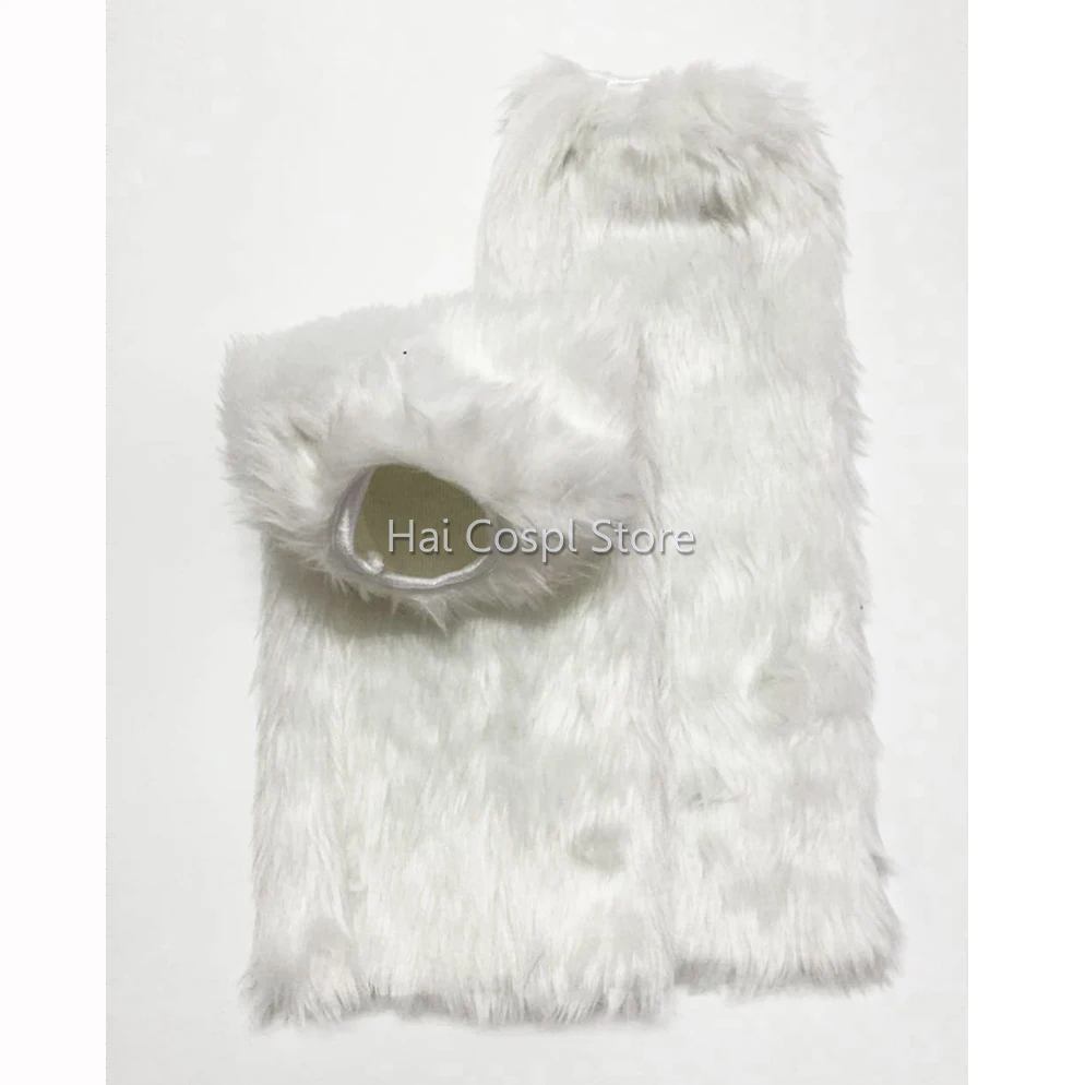 Женские ботинки с чехлом меховые гетры Рождественская белая теплая подошва для