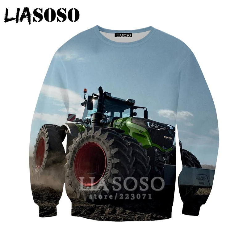 13 LIASOSO, осень, новинка, мужские, женские, модные толстовки, 3D принт, автомобиль, трактор, толстовка с длинным рукавом, хип-хоп Топ, Harajuku, пуловер, B081 - Цвет: 13