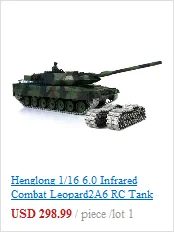 Henglong 1/16 зеленый 6,0 инфракрасный боевой Леопард 2a6 rc Танк 3889 Вт/360 револьверная отдача ствола TH12757