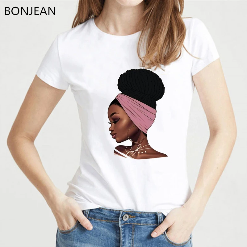 Melanin Poppin' для женщин Футболка femme harajuku Melanin Poppin рубашка vogue черная футболка с принтом для девочек летние топы одежда tumblr