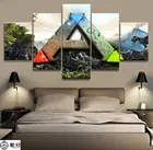 5 панелей ARK: выживание Эволюция логотип игра холст печатная живопись для гостиной настенное Искусство Декор HD картина плакат