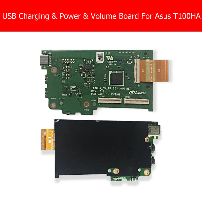 Placa de Porta de Carregamento Usb para Asus Notebook Cabo Flexível de Controle de Volume até Baixo T100ha T100nfc T100tam. Painéis e LCDs p/ tablet