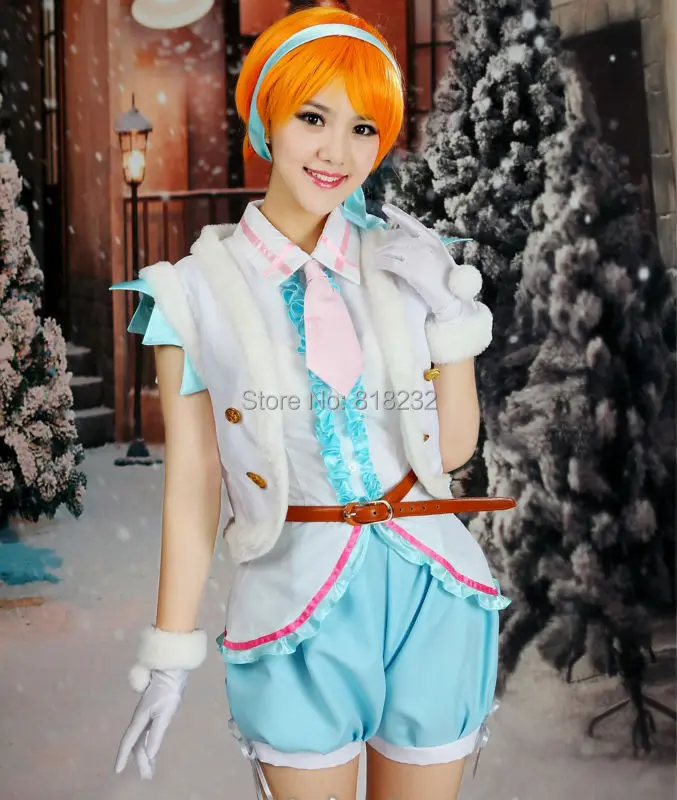 Love Live School Idol Project Snow Halation Rin Hoshizora жилет топы брюки униформа наряд аниме костюмы для