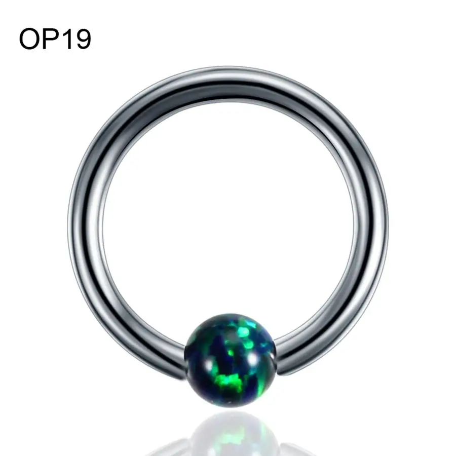 Кольца Из титанового хрусталя с опаловым шариком для пирсинга ювелирные изделия