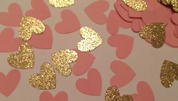 

Pink and Gold Bridal Shower Decor- Baby Shower Decor Table Scatter Table decor scrapbook favors