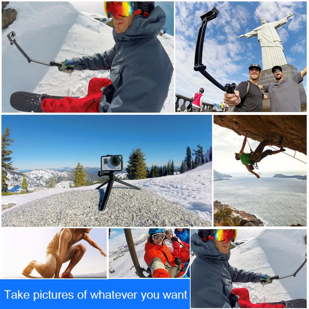 Миниатюрная трехсекционная многофункциональная селфи палка со штативом